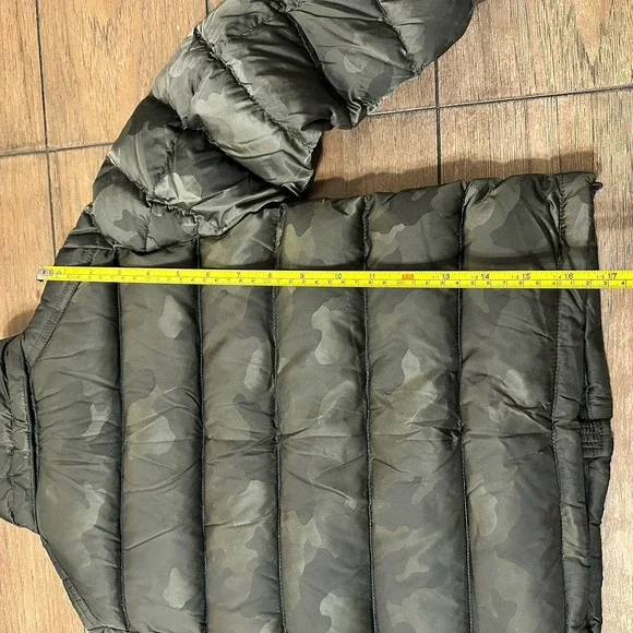 Moncler Maya Giubbotto Green Camo Coat Boys 6 Green Zip Up Down Feather Jacket - Picture 6 of 16